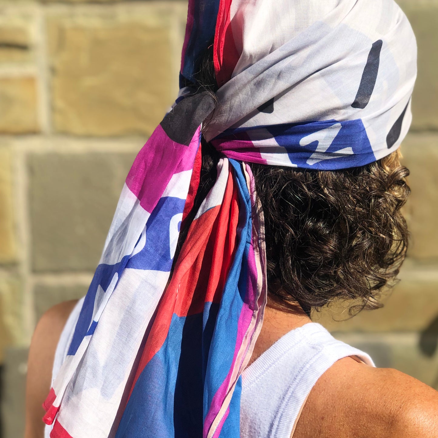 WORSHIPERS BN LIPS SCARF WHITE BLUE