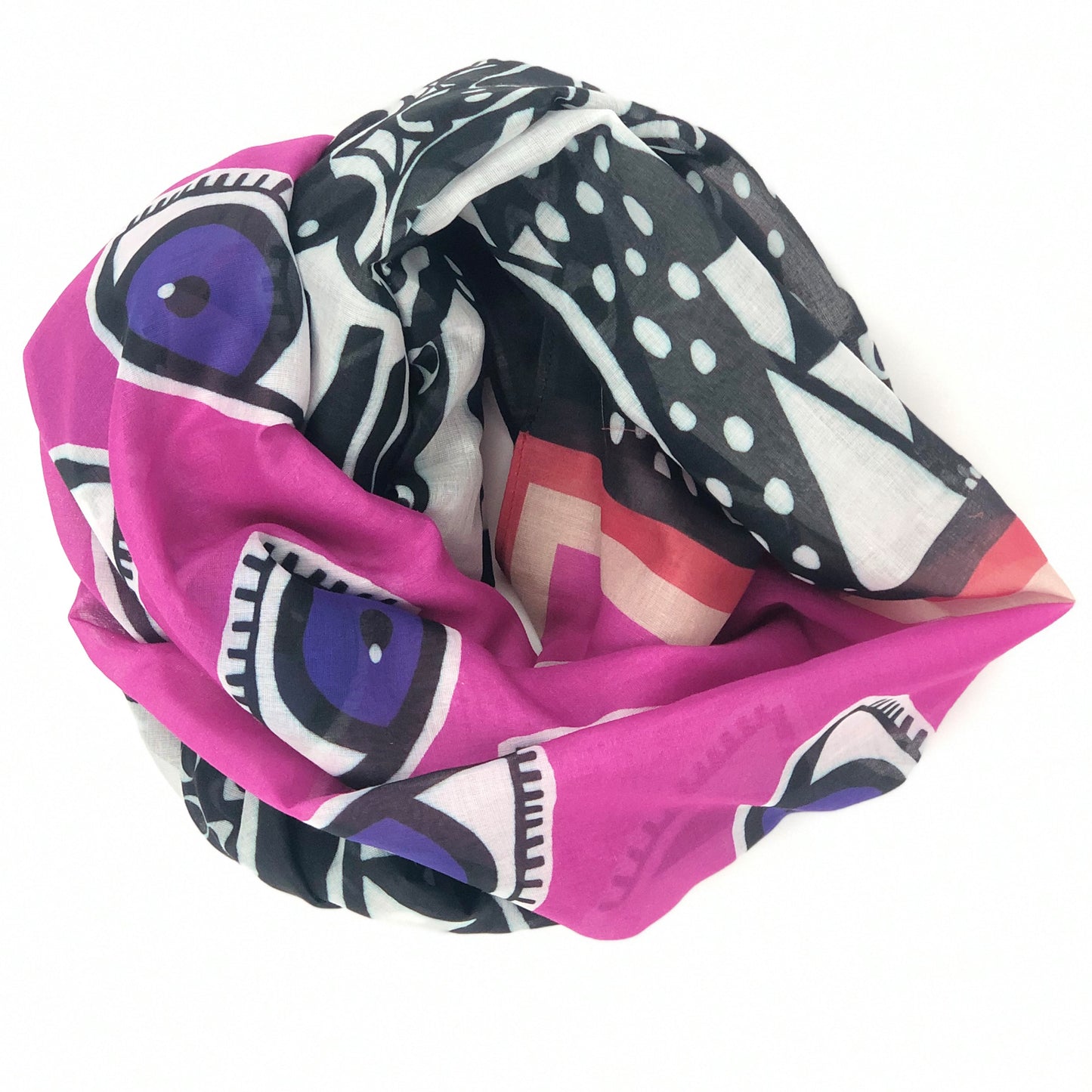 SNAKE EYES SCARF PINK BLACK