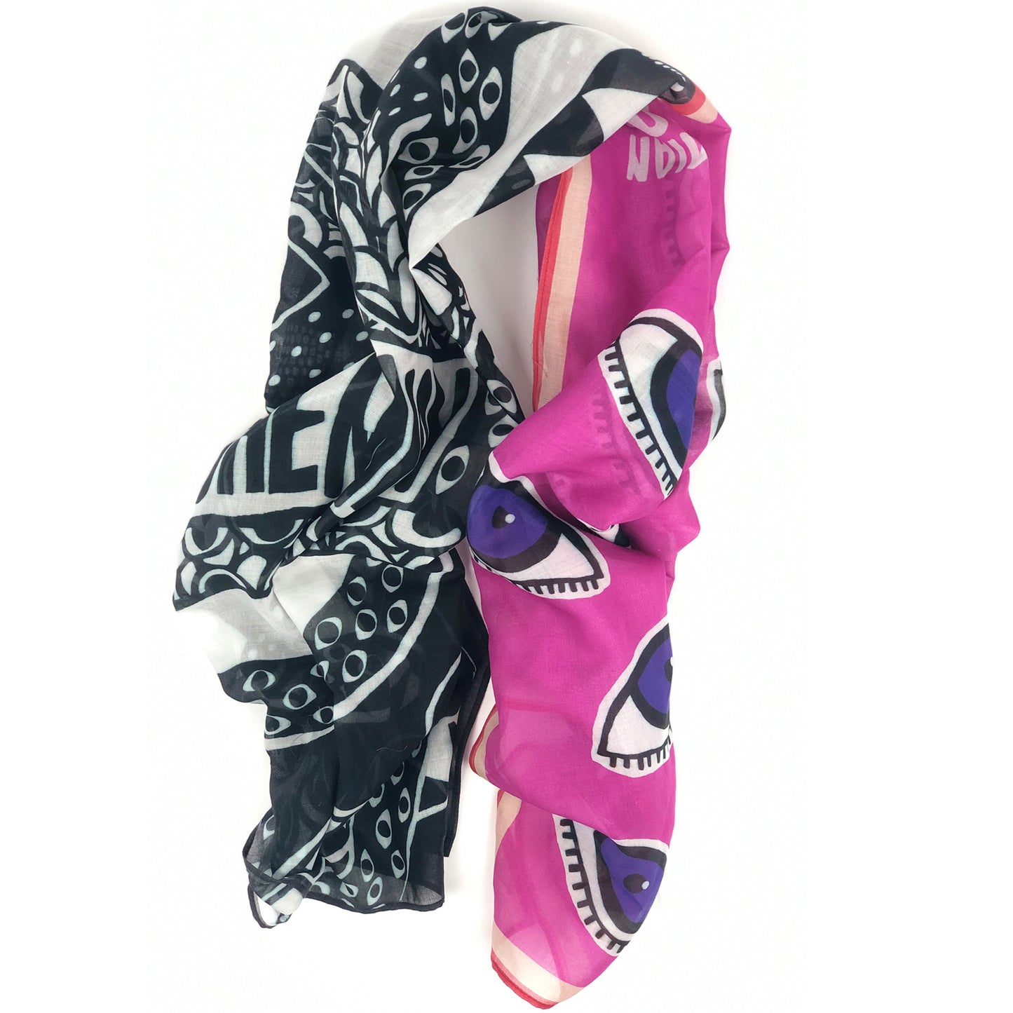 SNAKE EYES SCARF PINK BLACK