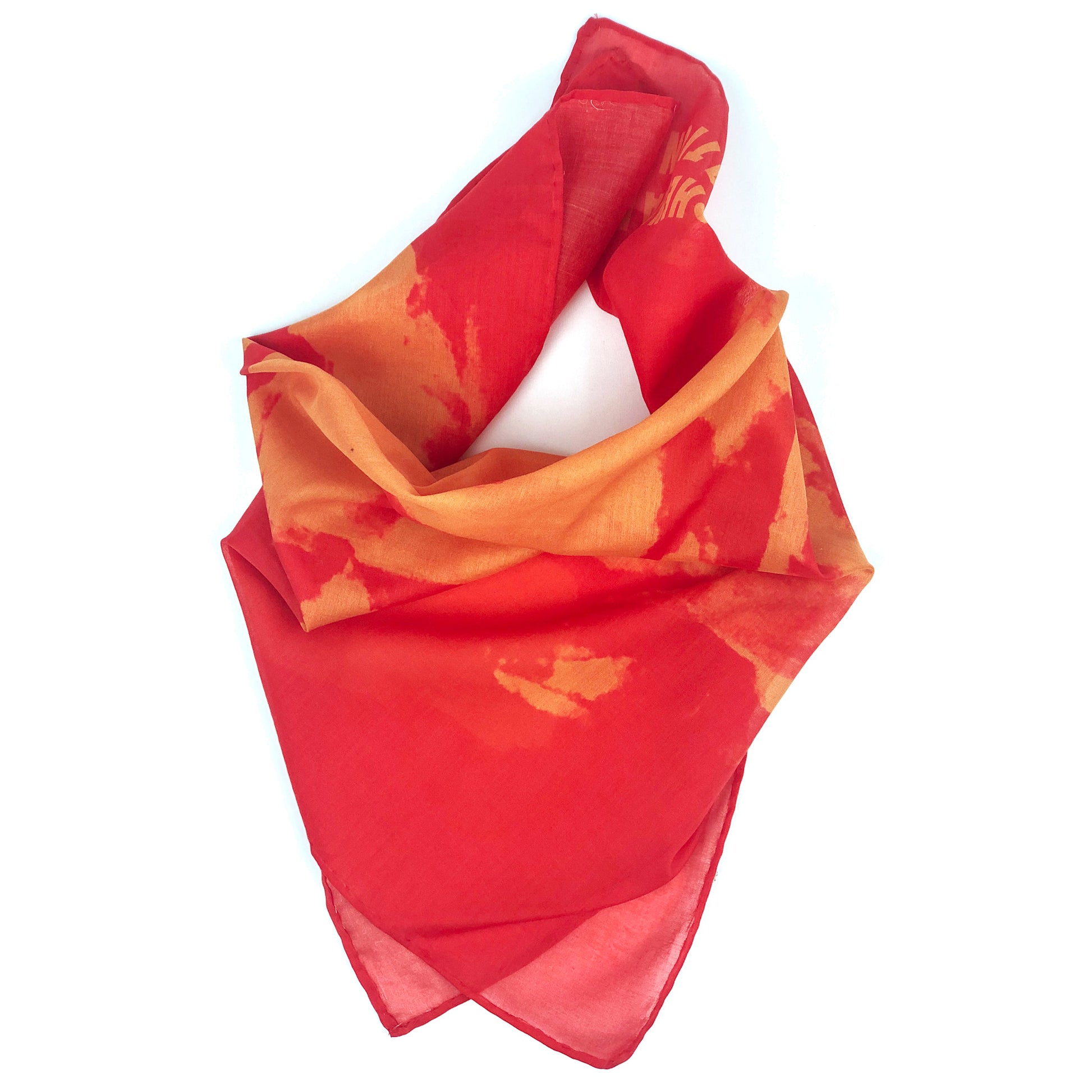 The great Alexander in red with orange bandana,super soft lightweight cotton for everyday wear, perfect accessory, to give strength to wearer, live love BOHEMIANNATION 