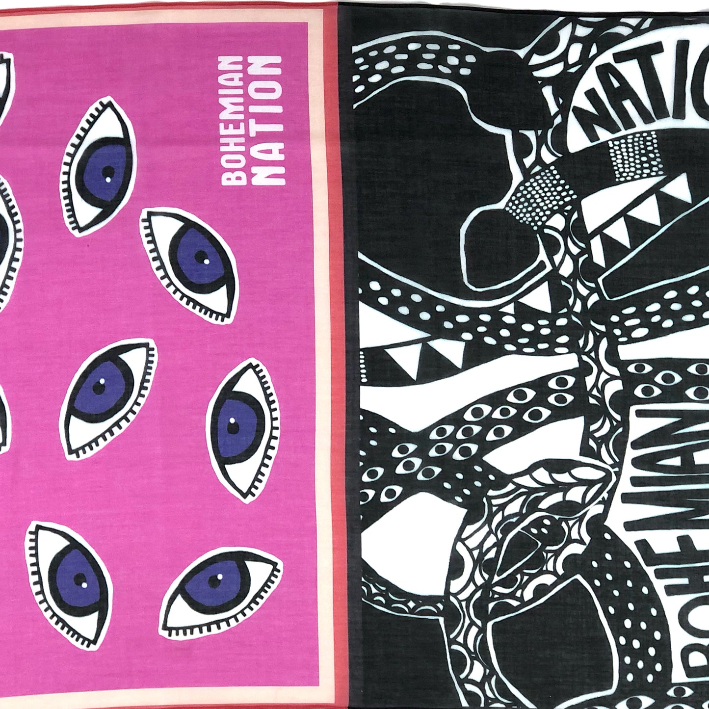 SNAKE EYES SCARF PINK BLACK